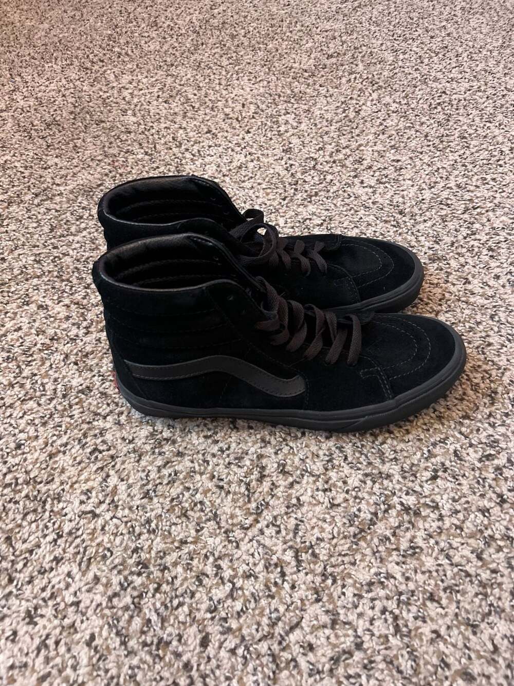 Vans Sk8-Hi Triple Black Suede Skate Shoes Size Men's 8